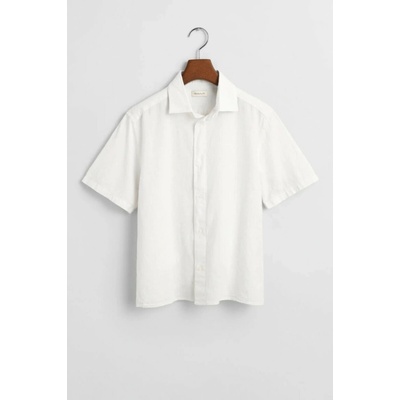 Gant Cotton Linen Ss Shirt White