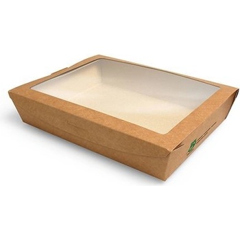 Papstar ový box na salát s PLA oknem Pure 1500ml 210 160 45mm