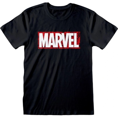 CurePink: pánské tričko Marvel: Logo černá