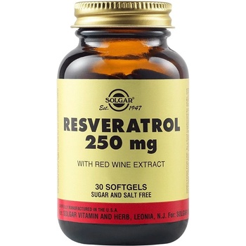 Solgar Resveratrol, 250 mg, 30 растителни капсули, Solgar