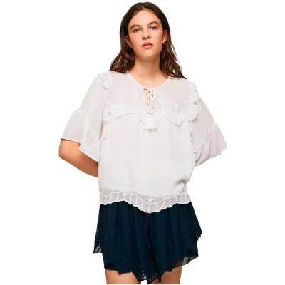 Pepe Jeans Риза с къс ръкав Pepe Jeans Gisela short sleeve shirt - White