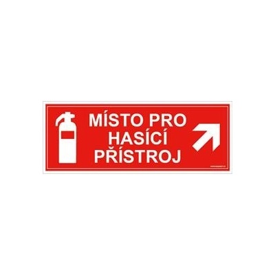Místo pro hasící přístroj - bezpečnostní tabulka, plast 1 mm 210x80 mm