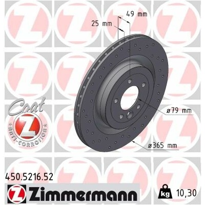Brzdový kotúč ZIMMERMANN 450.5216.52 (450521652)