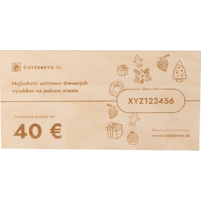 ČistéDrevo Darčekový poukaz 40 €