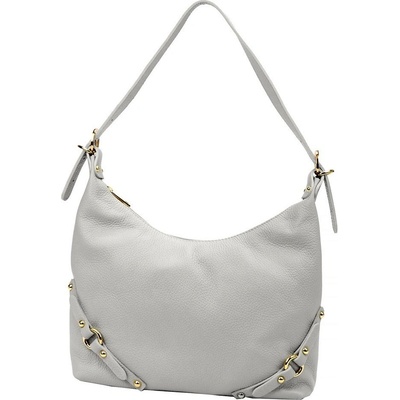 Luka Středně velká kožená kabelka na rameno i crossbody no. 006 šedá