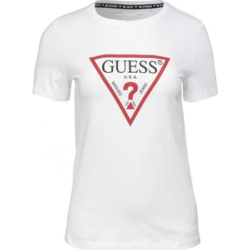 Guess Bavlnené tričko biela