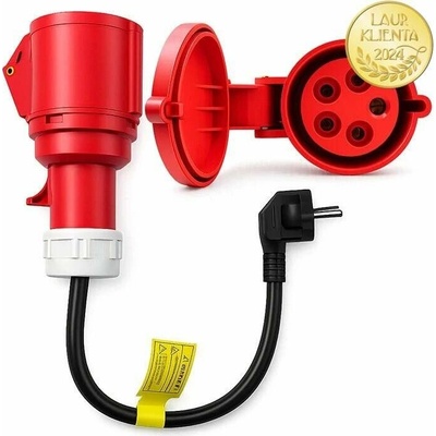 Qoltec 52439 Qoltec adaptér CEE 32A 5P 400V Schuko 230V Redukce pro EV nabíječky max. 16A 3,5 kW | Zboží Auto