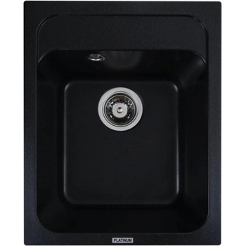 ELEFANT Гранитна мивка korrado 4050 - компактна кухненска мивка за монтаж в плот (черен металик) (korrado 4050 черен металик)