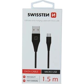 Swissten 71504301 USB/Micro USB, 1,5m, černý