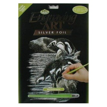 SMT Royal Škrabací obrázok strieborný Tučniaky