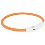 TRIXIE Светещ USB нашийник - за кучета, размер XS-S, 35 см, оранжев - mypetshop - 24,39 лв