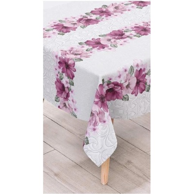 Impol Trade Ubrus PVC 99B růžové květy s ornamenty návin 20 mx140 cm