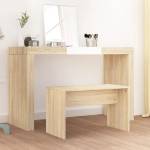 vidaXL Табуретка за тоалетка, дъб сонома, 70x35x45 см, инженерно дърво (802816)