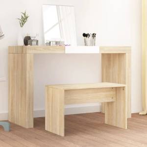 vidaXL Табуретка за тоалетка, дъб сонома, 70x35x45 см, инженерно дърво (802816)