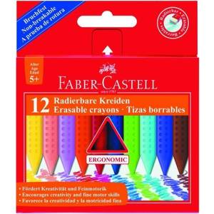 Faber-Castell Мазен молив FABER-CASTELL Grip триъгълен заострен изтриваем 12 цвята 122520 (122520)