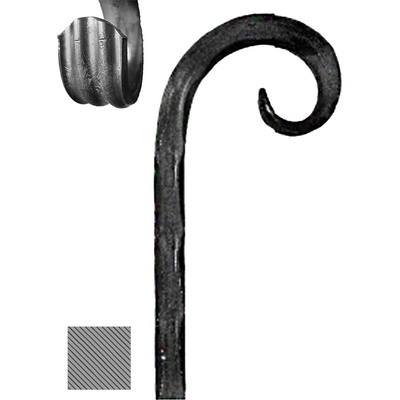 Kovaný prvek 12 x 12 mm, 200 x 75 mm, hladký