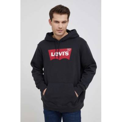 Levi's černá s kapucí s potiskem 38424.0001-Reds