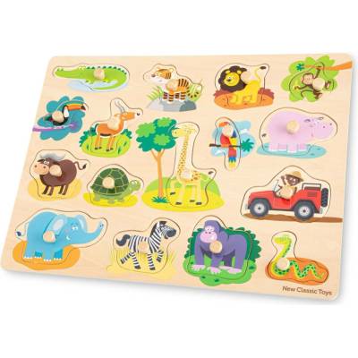 Woet by New Classic Toys vkládací puzzle safari 16 dílků