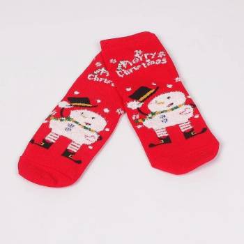 Image 1 of Детски коледни чорапи в червено със снежно човече