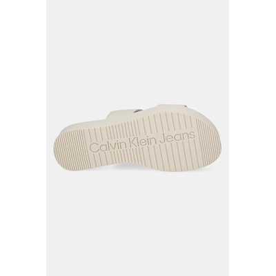 Calvin Klein Jeans Чехли Calvin Klein Jeans FLATFORM SANDAL WEBBING IN в бежово с платформа YW0YW01789 (YW0YW01789)