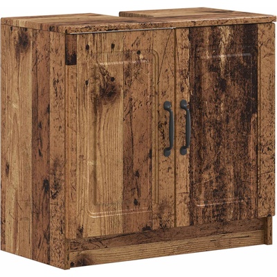 vidaXL Шкаф за мивка в баня UTRECHT Старо дърво 59, 5 x 31, 5 x 59 см (897673)