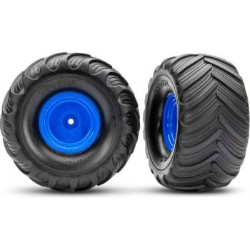 Traxxas колело 2.0/3.0", диск синьо отместване 19mm, гума Terra Groove (чифт)