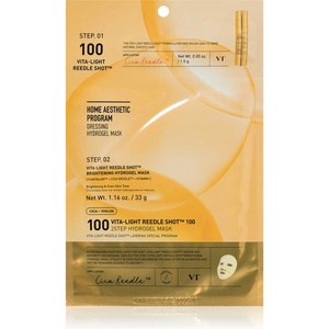VT Cosmetics Vita-Light Reedle Shot 100 2Step Hydrogel Mask интензивна хидрогелна маска за освежаване и хидратация 34.5 гр
