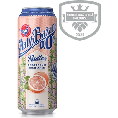 Zlatý Bažant nealko radler Grep Rozmarín 0% 6 x 0,5 l (plech)