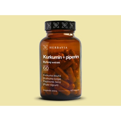 Herbavia Kurkuma piperin bylinný extrakt 60 kapslí