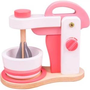 Bigjigs Toys - Дървен кухненски миксер - Розов (BJ427)