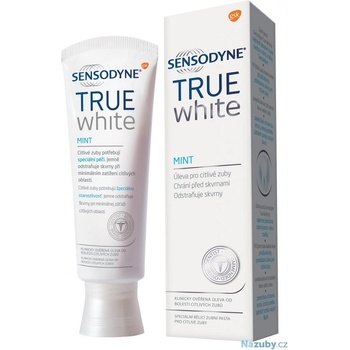Sensodyne True white mint zubná pasta 75 ml + zubná kefka soft