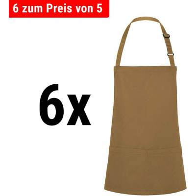 G.Gastro 6 ks Karlowsky Zástěra s laclem krátká Basic velbloudí D9785572