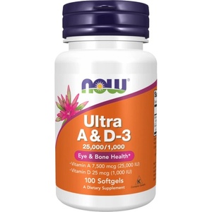NOW Ultra A & D-3 | Vitamin A 25.000 & Vitamin D 1000 IU [100 Гел капсули]