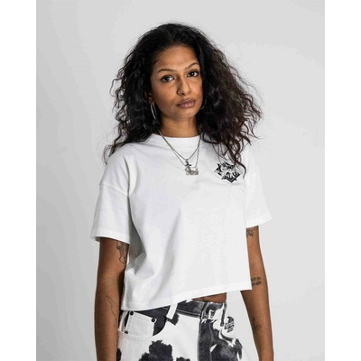 HOMEBOY tričko Girls Crop Tee Cow Nappo White WHITE