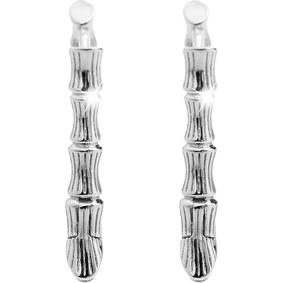 JSB bijoux s.r.o. Stříbrné náušnice klapky bambus bez krystalů (Stříbro 925/1000)