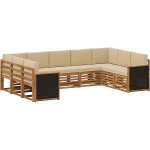 vidaXL Комплект дивани за открито 7 бр. Натурално (3384824)