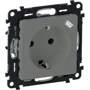 Legrand valena life К-Т С ДЕТСКА ЗАЩИТА С usb АЛУМ (753335l)