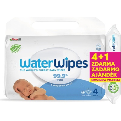 WATERWIPES Obrúsky vlhčené bez obsahu plastov 4 x 60 ks 240 ks