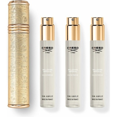 Creed Millésime Impérial EDP 3 x 10 ml + Creed Travel Atomiser gold plniteľný rozprašovač parfémov