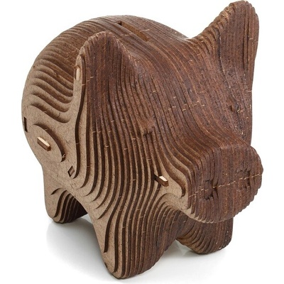 EWA Eco-Wood-Art 3D stavebnice kasička — Prasátko