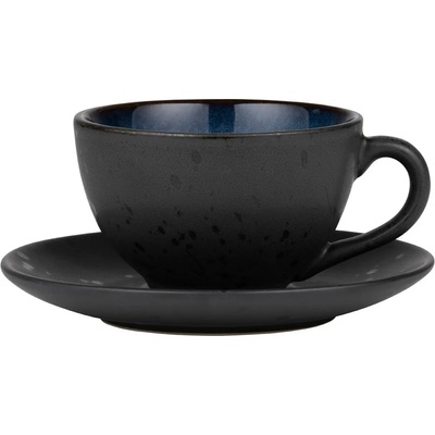 Bitz Чаша за чай с чинийка 22 мл, черно/тъмно синьо, Bitz (BITZ821343)
