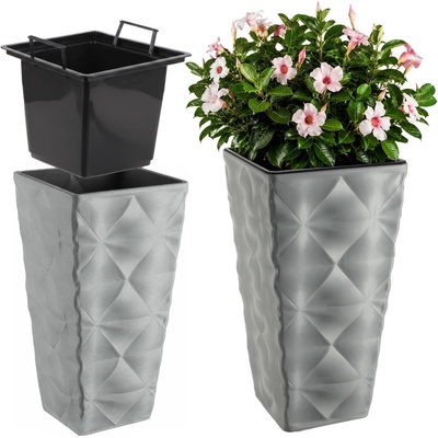 Kadax Květináč plast šedý 55,5 x 29 x 55,5 cm