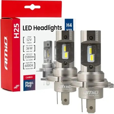 AMIO LED žiarovky hlavného svietenia Séria H25 CANBUS H4 H19 12V 36W