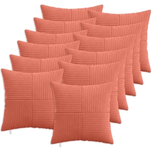 vidaXL Калъфка за възглавница 12 pcs ALMELO Червено оранжево кордурой (914187)