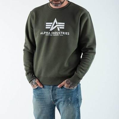Alpha Industries mikina Basic Sweater dark olive