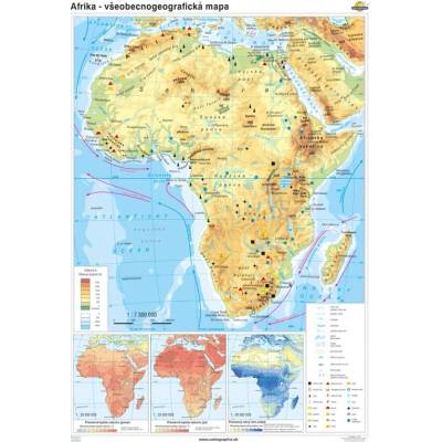 Cartographia Afrika - všeobecnogeografická mapa (100x140 cm – 1:7300000), nástenná, fóliovaná, lištovaná