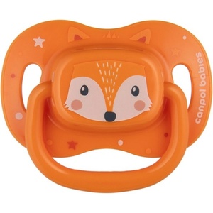 Canpol Силиконова симетрична залъгалка Canpol - Cute Animals, 0-6 м, оранжева (34/924_ora) - baby