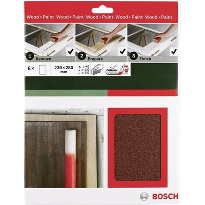 Bosch Accessories Universal Remove Prepare Finish 2609256C39 sada ručného brúsneho papiera Zrnitosť 60, 120, 240 (d x š)