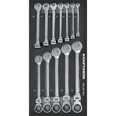 Kraftwerk Sada klíčů ráčnových 8-19mm 12ks S KR-105.301.031