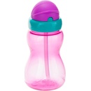 Canpol babies fľaša športová so slamkou malá ružová 270 ml